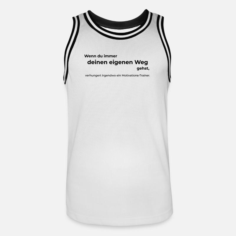 Motivationstrainer - Männer Basketball-Trikot - Weiß/Schwarz