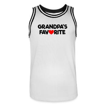 Favorite grandchild Red heart Grandpa's favorite - Men's Basketball Jersey - white/black - Front - AI Model Male 185 dark (185cm)