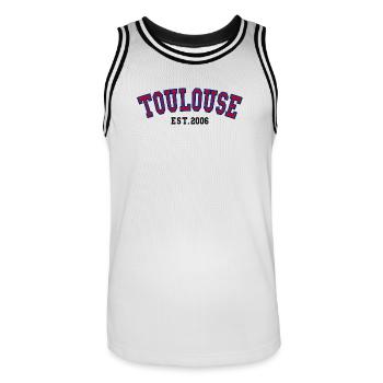 Toulouse Fondée en 2006 - Maillot de basket Homme - blanc/noir - Devant - AI Model Male 185 dark (185cm)