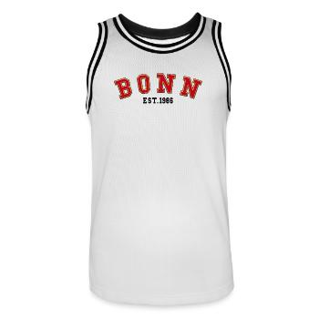 Bonn Fondé en 1986 - Maillot de basket Homme - blanc/noir - Devant - AI Model Male 185 dark (185cm)