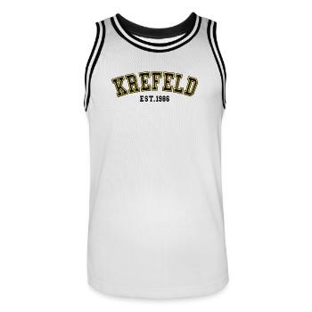 Krefeld fondé en 1986 - Maillot de basket Homme - blanc/noir - Devant - AI Model Male 185 dark (185cm)