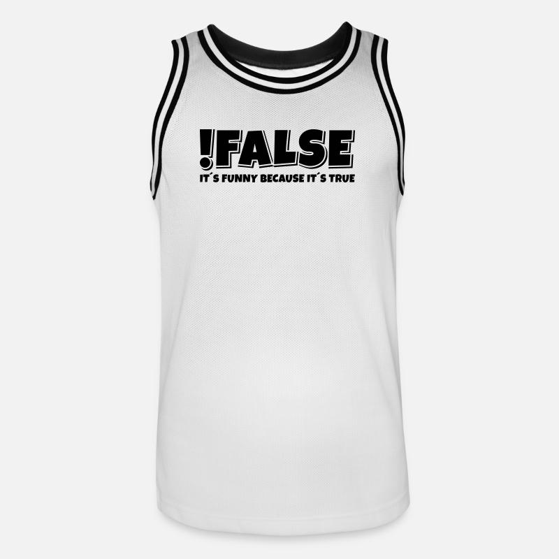 False True Programmierer Spruch - Männer Basketball-Trikot - Weiß/Schwarz