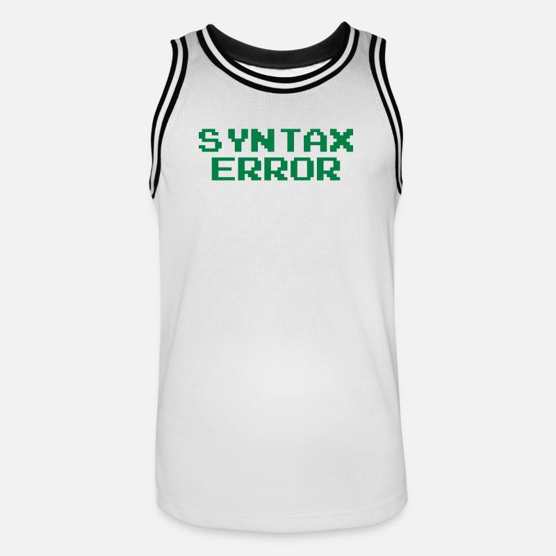 Syntax Error - Männer Basketball-Trikot - Weiß/Schwarz