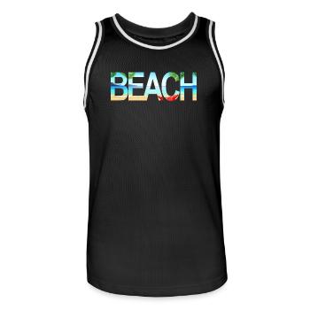 Plage - Maillot de basket Homme - noir/blanc - Devant - AI Model Male 185 dark (185cm)