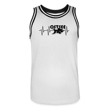 Ostsee Fisch Puls Herzschlag See Fische Symbol - Männer Basketball-Trikot - Weiß/Schwarz - Vorne - AI Model Male 185 dark (185cm)