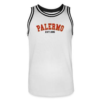 Palerme Est.1995 - Maillot de basket Homme - blanc/noir - Devant - AI Model Male 185 dark (185cm)
