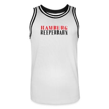 Hamburg Vintage Rubber Stamp - Men's Basketball Jersey - white/black - Front - AI Model Male 185 dark (185cm)