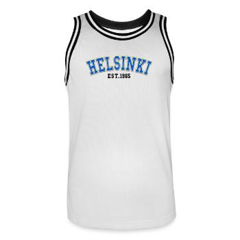 Helsinki est.1965 - Maillot de basket Homme - blanc/noir - Devant - AI Model Male 185 dark (185cm)