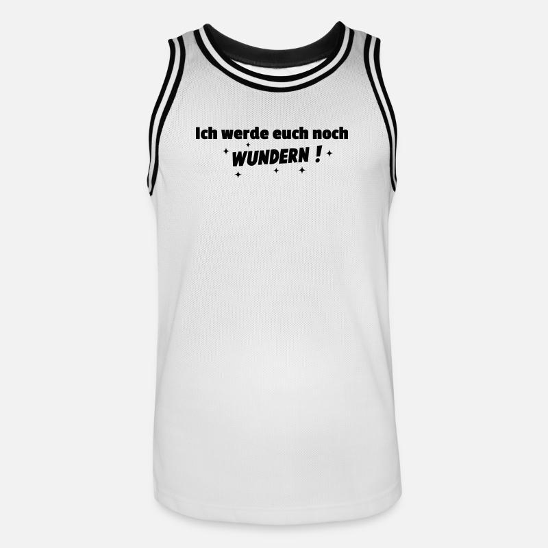 Ich werde Euch noch wundern - Männer Basketball-Trikot - Weiß/Schwarz