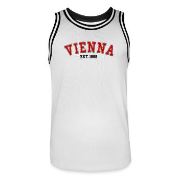 Création de Vienne en 1996 - Maillot de basket Homme - blanc/noir - Devant - AI Model Male 185 dark (185cm)