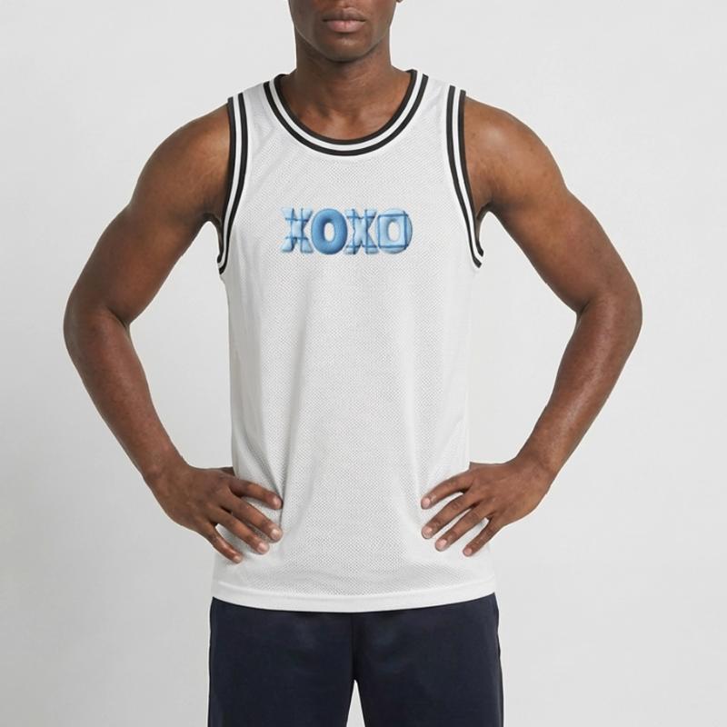 XOXO Patchwork Look mit Stoff Optik Männer Basketball-Trikot