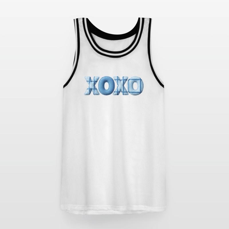 XOXO Patchwork Look mit Stoff Optik Männer Basketball-Trikot
