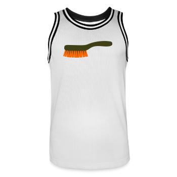 Pilzbürste Werkzeug Sammler - Männer Basketball-Trikot - Weiß/Schwarz - Vorne - AI Model Male 185 dark (185cm)