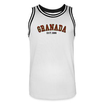 Granada Est. 1986 - Men's Basketball Jersey - white/black - Front - AI Model Male 185 dark (185cm)