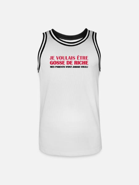 Gosse de riche - Maillot de basket Homme - blanc/noir
