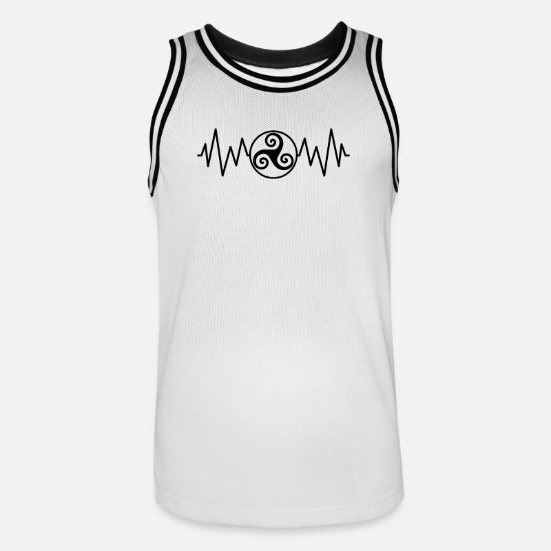 Triskel Herzfrequenz - Männer Basketball-Trikot - Weiß/Schwarz