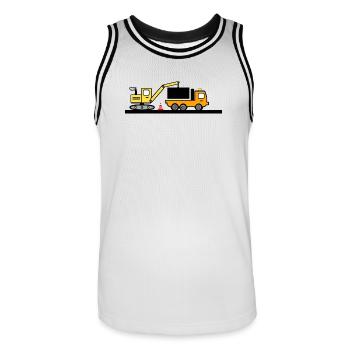 Bagger - Männer Basketball-Trikot - Weiß/Schwarz - Vorne - AI Model Male 185 dark (185cm)
