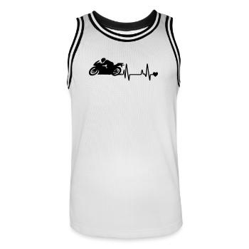 motocyclette - Maillot de basket Homme - blanc/noir - Devant - AI Model Male 185 dark (185cm)