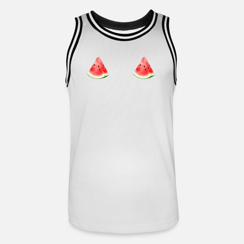 Pastèque pastèque  - Maillot de basket Homme - blanc/noir