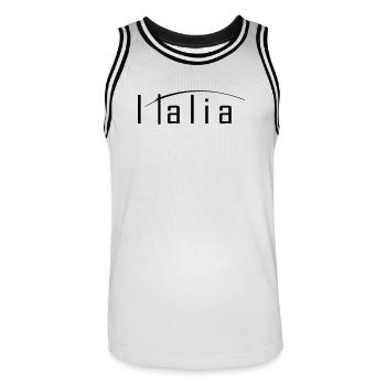 Italia - Männer Basketball-Trikot - Weiß/Schwarz - Vorne - AI Model Male 185 dark (185cm)