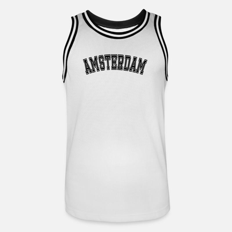 Conception AMSTERDAM - Maillot de basket Homme - blanc/noir