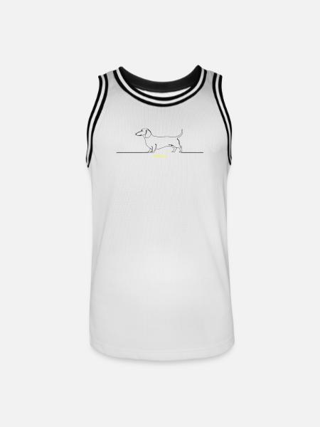 Dachshund Stur Line Art Saying - Men's Basketball Jersey - white/black