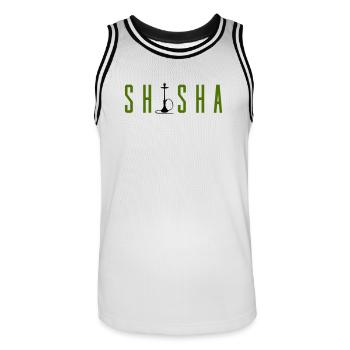 Hookah - Men's Basketball Jersey - white/black - Front - AI Model Male 185 dark (185cm)