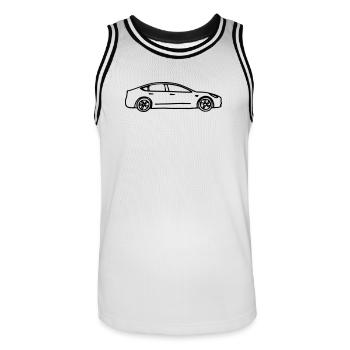 Drawn model 3 - Men's Basketball Jersey - white/black - Front - AI Model Male 185 dark (185cm)