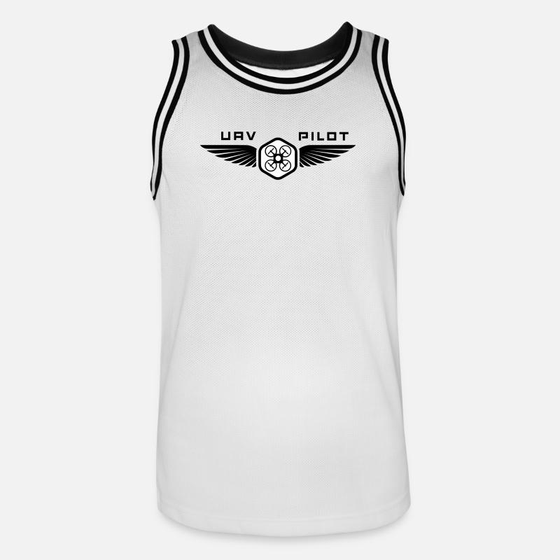 UAV PILOT1 - Männer Basketball-Trikot - Weiß/Schwarz