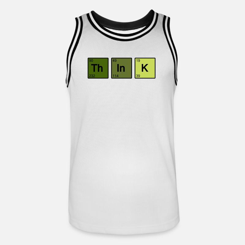 Think (vert) - Maillot de basket Homme - blanc/noir