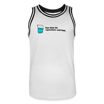 Verre complètement vide - Maillot de basket Homme - blanc/noir - Devant - AI Model Male 185 dark (185cm)