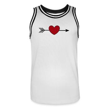 red heart red gift valentine's day - Men's Basketball Jersey - white/black - Front - AI Model Male 185 dark (185cm)