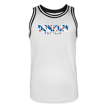 Dokkum Friesland Fryslan Flag Shirt, Hoodie, Bag - Men's Basketball Jersey - white/black - Front - AI Model Male 185 dark (185cm)
