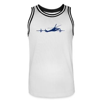 Hélicoptère Hélicoptère Heartbeat - Maillot de basket Homme - blanc/noir - Devant - AI Model Male 185 dark (185cm)