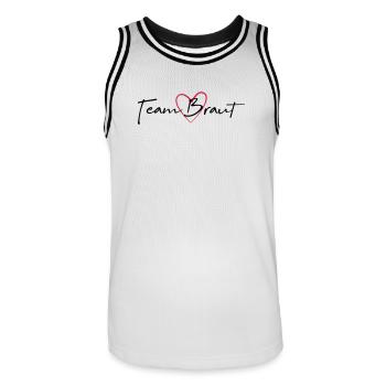 Team Braut Herz Junggesellinnenabschied - Männer Basketball-Trikot - Weiß/Schwarz - Vorne - AI Model Male 185 dark (185cm)