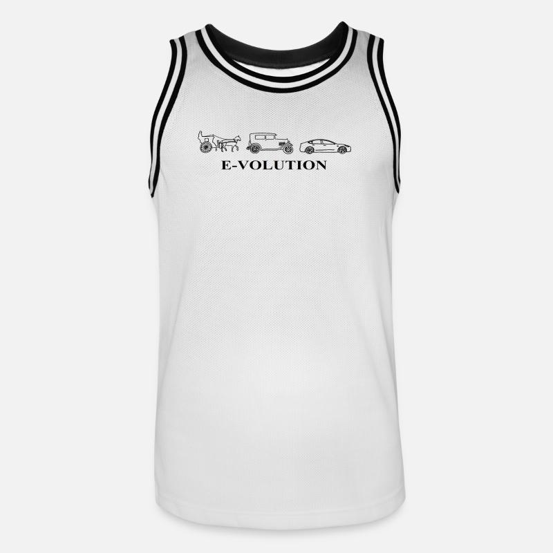 E-Volution Auto Evolution - Männer Basketball-Trikot - Weiß/Schwarz