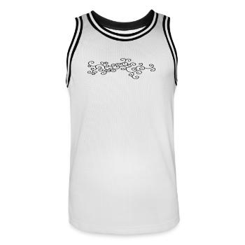 Bijoux d’ornement (Vectorgraphic) - Maillot de basket Homme - blanc/noir - Devant - AI Model Male 185 dark (185cm)