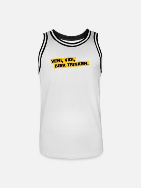 Veni, Vidi, Bier trinken - Männer Basketball-Trikot - Weiß/Schwarz