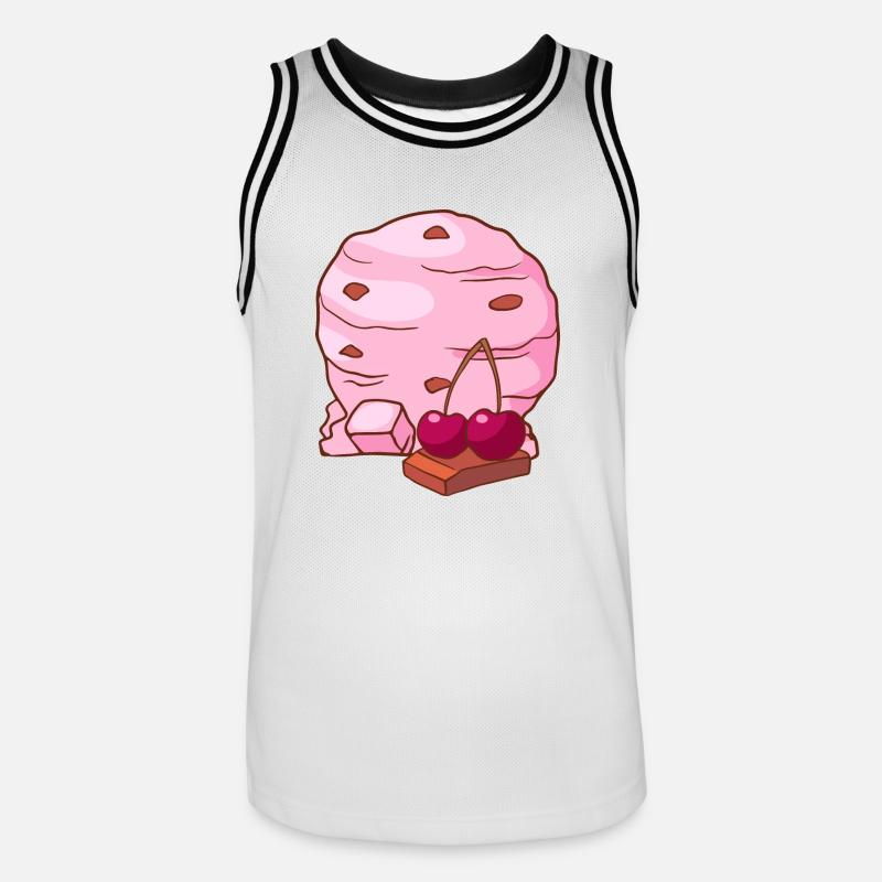 Kirsch Eis Speiseeis Eiskrem Eiscreme Kugeleis - Männer Basketball-Trikot - Weiß/Schwarz