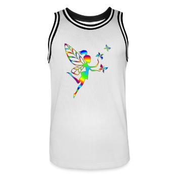 Elfe, Fee, Schmetterlinge, Magie, Schutzengel - Männer Basketball-Trikot - Weiß/Schwarz - Vorne - AI Model Male 185 dark (185cm)