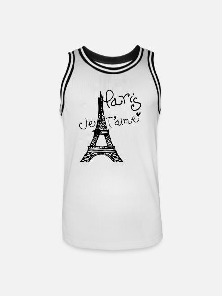 Paris Je T'aime Eiffel tower - Men's Basketball Jersey - white/black
