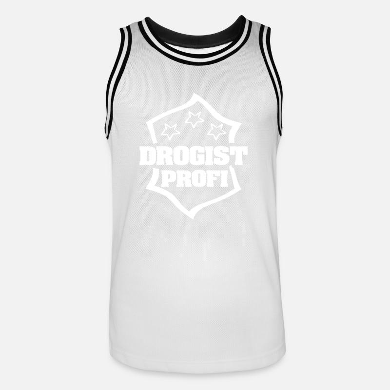 Beruf Drogist - Männer Basketball-Trikot - Weiß/Schwarz