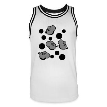 Viele Mäuse Gucken 4 Mauselöcher Wand Loch Muster - Männer Basketball-Trikot - Weiß/Schwarz - Vorne - AI Model Male 185 dark (185cm)
