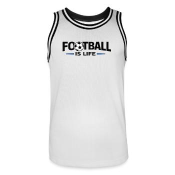 Fußball ist Leben - Männer Basketball-Trikot - Weiß/Schwarz - Vorne - AI Model Male 185 dark (185cm)