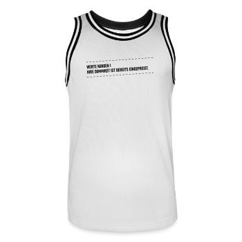Dummheit ist eingepreist - Männer Basketball-Trikot - Weiß/Schwarz - Vorne - AI Model Male 185 dark (185cm)