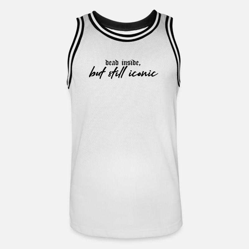 Dead Inside, Still Iconic – Dark & Stylish - Männer Basketball-Trikot - Weiß/Schwarz