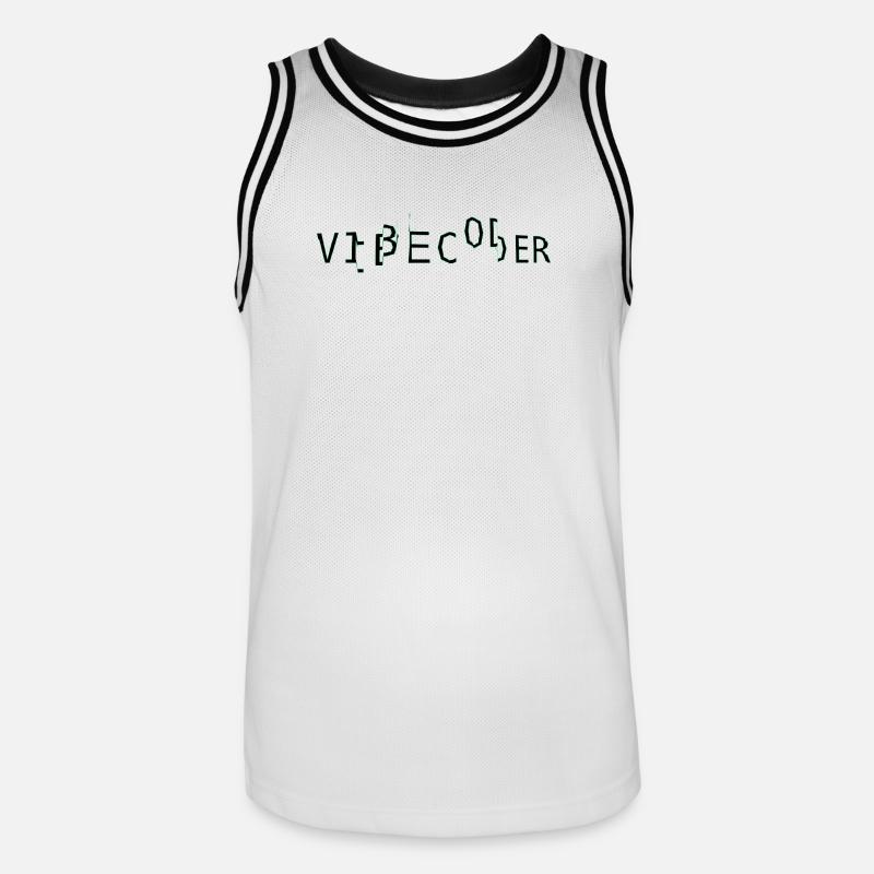 vibecoder_mono bug - Maillot de basket Homme - blanc/noir