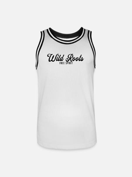 Wild Roots Free Spirit - Männer Basketball-Trikot - Weiß/Schwarz