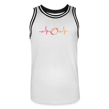 rugby sunset battement de coeur rugby rugbyman - Maillot de basket Homme - blanc/noir - Devant - AI Model Male 185 dark (185cm)
