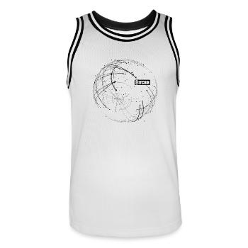 Bitcoin Network - Männer Basketball-Trikot - Weiß/Schwarz - Vorne - AI Model Male 185 dark (185cm)